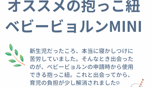 【抱っこ紐レビュー②】ベビービョルンMINI（新生児使用可）の抱っこ紐がオススメすぎる